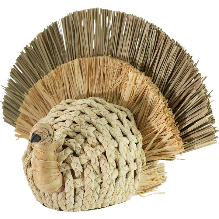14" Natural Woven Turkey Thanksgiving Fall for wholesale by Boston International