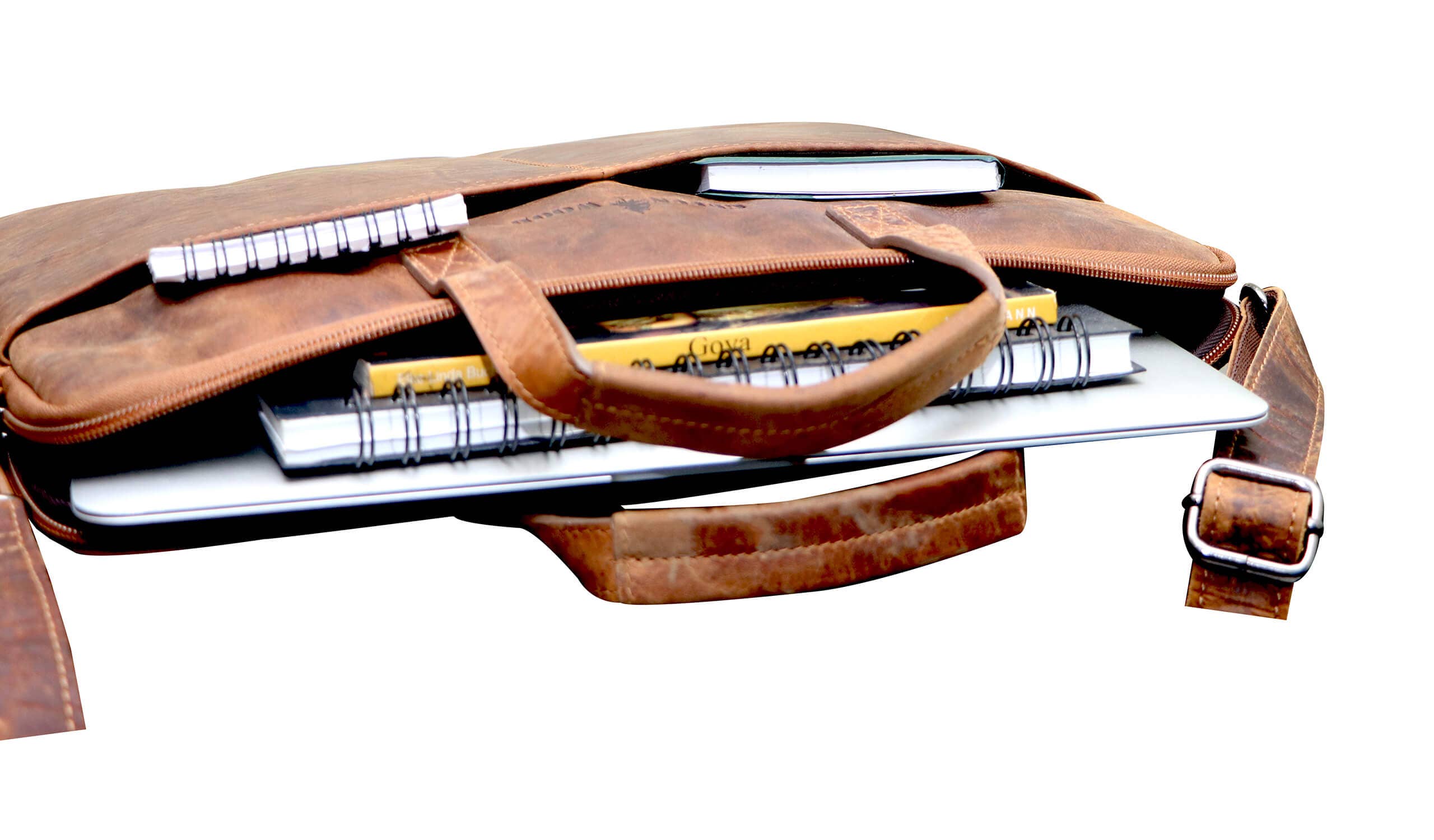 Greenwood – Großhandel Laptoptasche – Unisex – Fred Laptoptasche 13 Zoll Leder mit abnehmbarem Schultergurt4