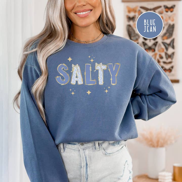 Salty Coquette Comfort Colors® Sweatshirt for wholesale by CindyL Boutique