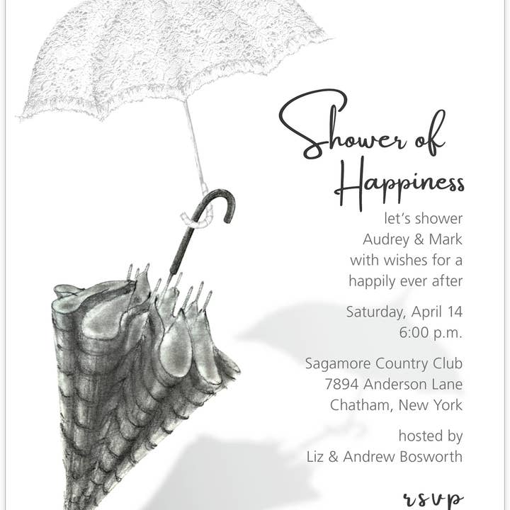 Ann Scott Design - Wholesale Invitations - Shower Umbrellas