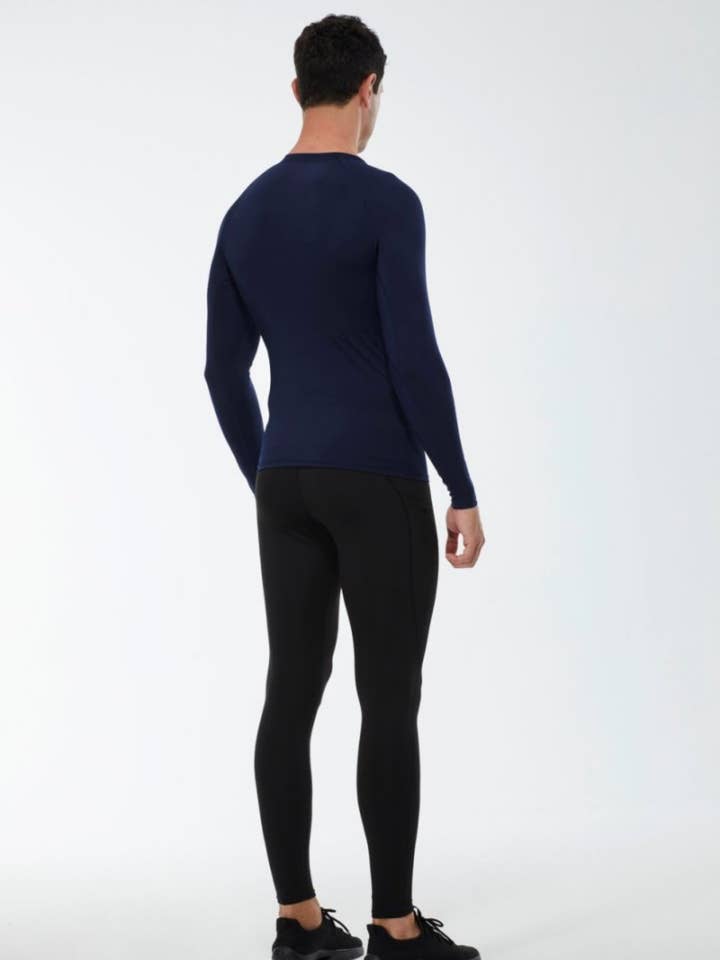 Active by Anna-Kaci - Wholesale Athletic Top - Men's - Men's Long Sleeve Athletic Compression Shirt & Crew Neckline11