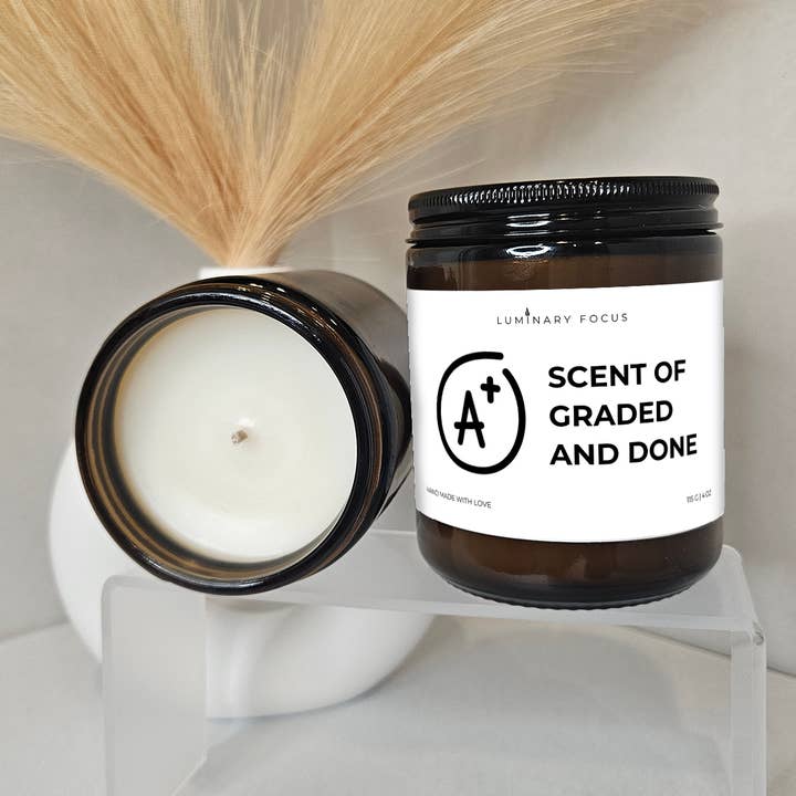 Scent of Graded and Done – 8oz/4oz Candle for wholesale by Luminary Focus