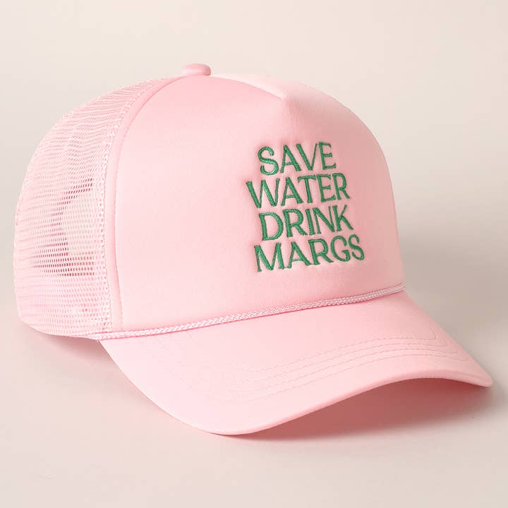 Fashion City – boné - Mulher por atacado – Boné trucker bordado 'Save Water Drink Margs'12