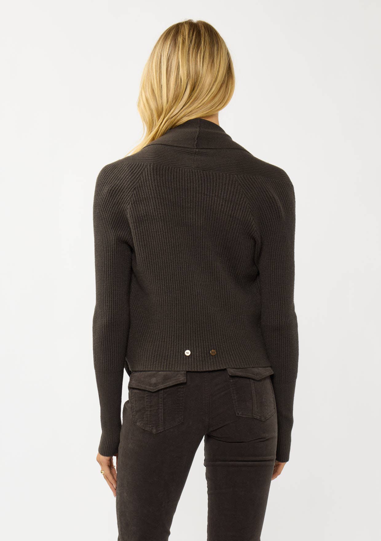 Lovestitch - Wholesale Cardigan - Women's - Waffle Knit Long Sleeve Tie Front Cardigan97