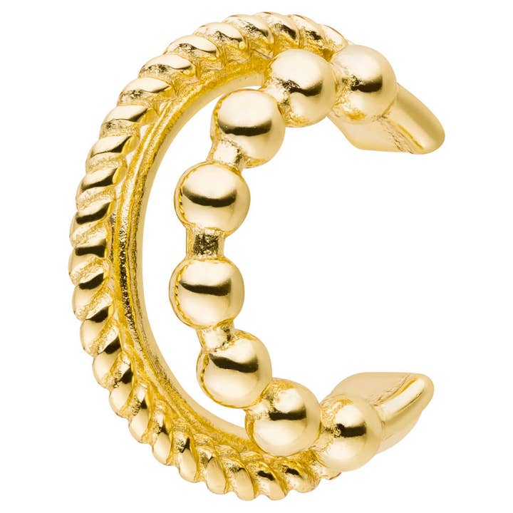 Bouchon d'oreille en argent à 3 volets - doré pour la vente par Style Republic - Carsten Maletz