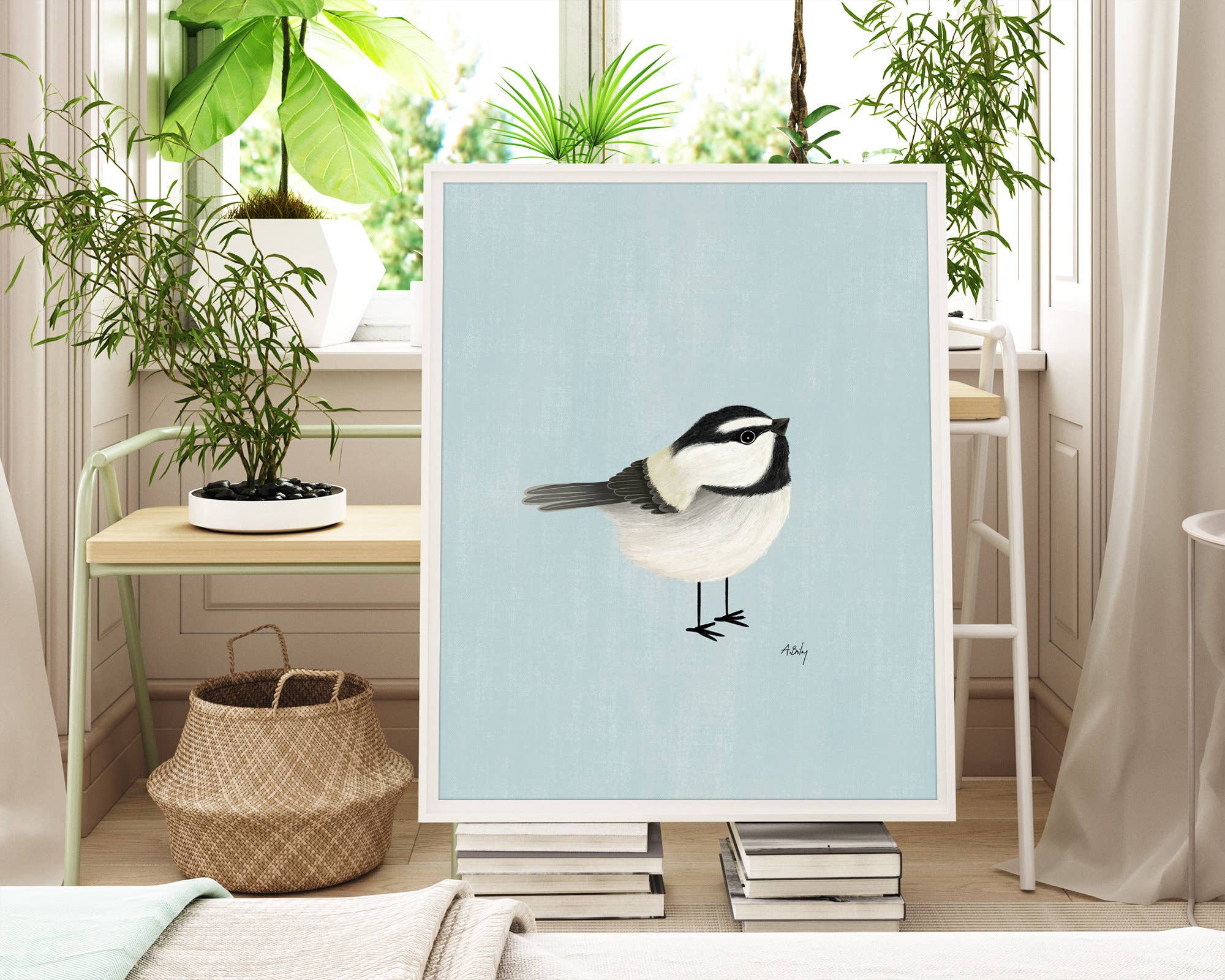 Annie Bailey Art - Wholesale Art Print - Mountain Chickadee - bird illustration Print4