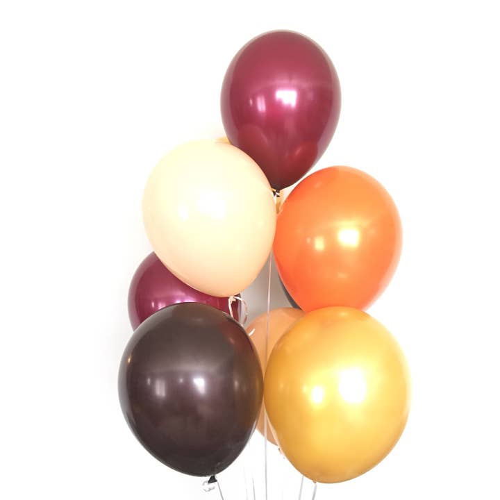Hullaballoons - Wholesale Balloon - Fall Blush and Burgundy Balloons | Set of 10 Latex Balloons