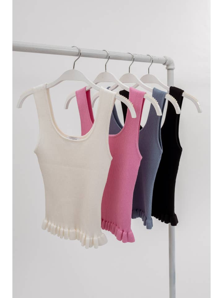 The Workshop Studio – Engroshandel Strikket top - Dame – SALAT KANT ÆRMELØS SWEATER STRIKKET TOP16