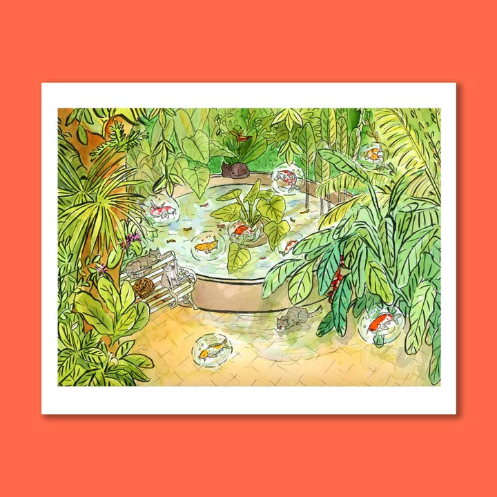 SquidCat, Ink - Wholesale Art Print - The Koi Pond Art Print1