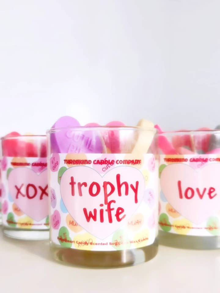 Valentins-Süßherz-Kerze für den Großhandel von Threekind Candle Company