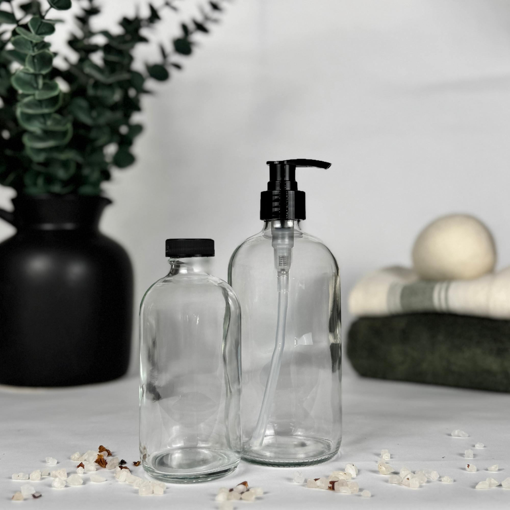 Blush Apothecary – wholesale Soap dispenser – Clear Glass Dispenser Bottle | 8 or 16-ounce2