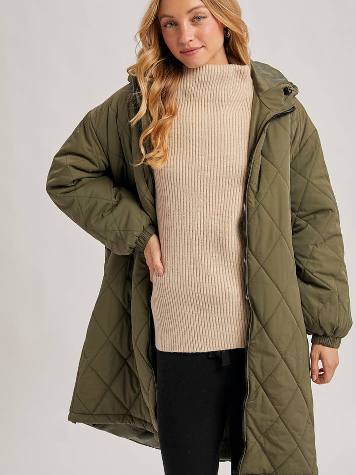 Bluivy – wholesale Puffer jacket – Women’s – LONGLINE QUILTED PUFFER JACKET21