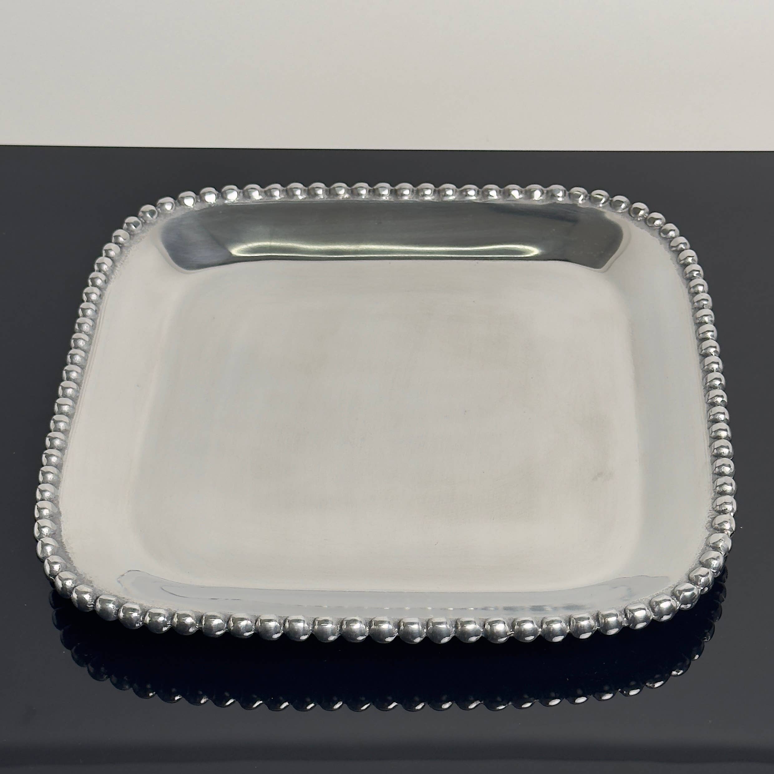 India Handicrafts Inc - Wholesale Platter - Beaded Square Platter3