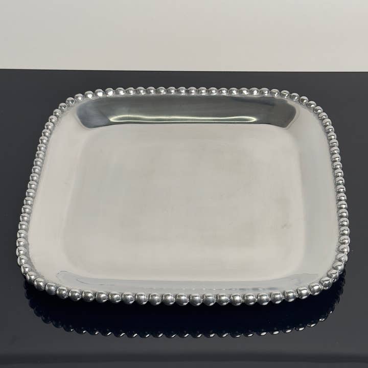 India Handicrafts Inc - Wholesale Platter - Beaded Square Platter3