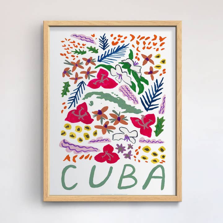Cuba Gouache Print for wholesale by 50 States of Beauty