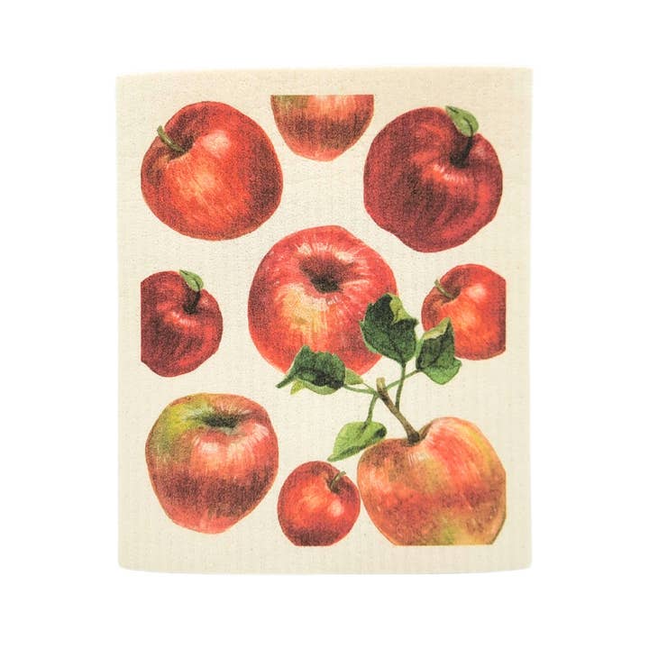 Fall Apple Pattern Swedish Dishcloth - Fall Decor for wholesale by Driftless Studios