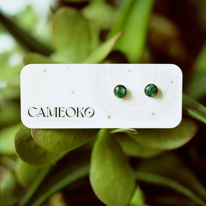 6mm Crushed Gem Post Earring for wholesale by Cameoko
