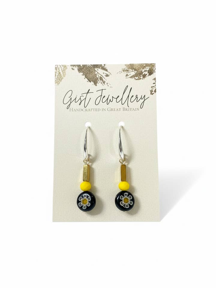 HILE15 - Daisy glass earrings for wholesale by Gist Jewellery