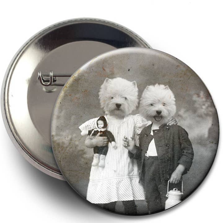 The Wild Oddisorium - Wholesale Lapel Pin/Button - Dog Buttons, Pins, Badges, POS, Funny Dogs in Clothes, Cute40