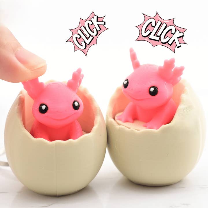 DRİMZY - Wholesale Fidget Toy - Kids - Axolotl and Egg Fidget Clicker Toy - Stress Relief and Fun