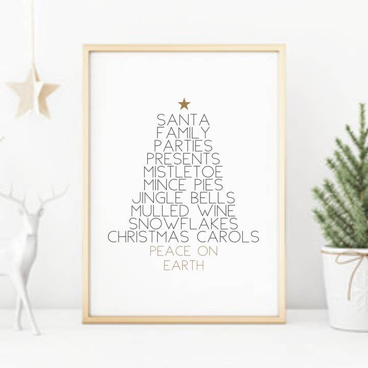 Kerst favoriete dingen print voor wholesale door Word Up Creative