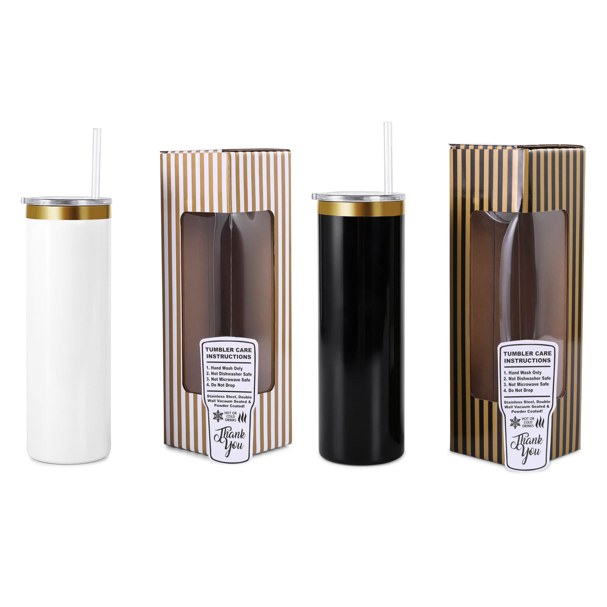MakerFlo - Wholesale Insulated mug/tumbler - 20oz Skinny Gold22