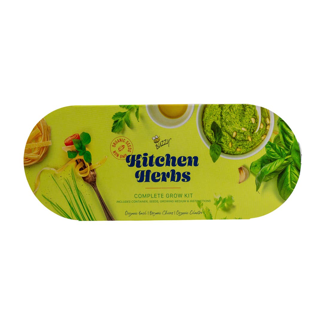 Buzzy Seeds Grow Gifts - Vente Kit de bricolage - Kit de Culture d'Herbes de Cuisine sur Rebord de Fenêtre Galvanisé – Cadeau d'Intérieur1