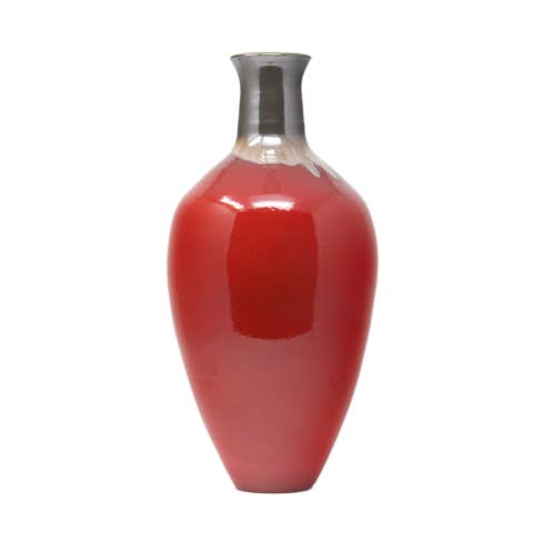 Moderne rot glasierte Keramikvase - Handgefertigt für den Großhandel von LABORATORIO CERAMICA ARTISTICA DI CATERINA PORCU