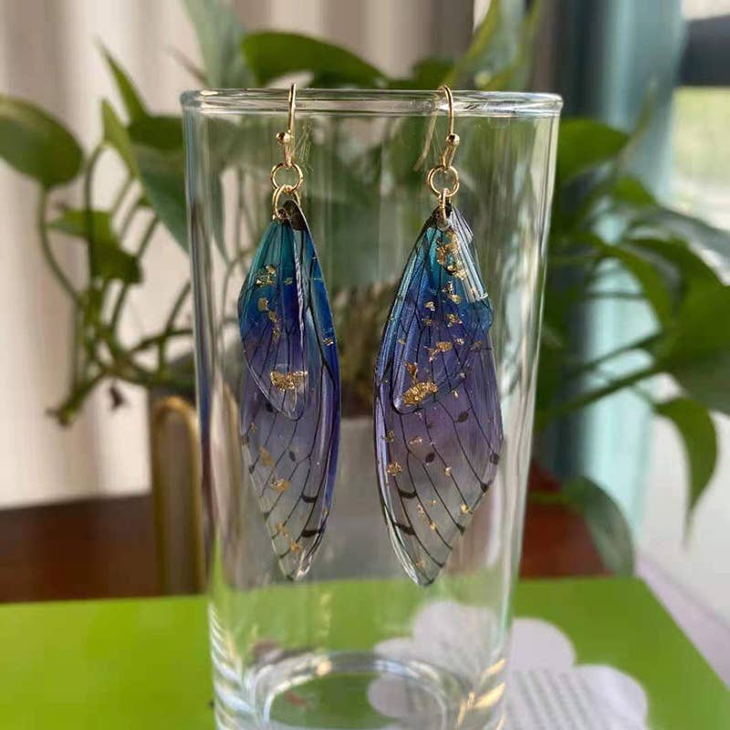 Mio Queena – wholesale Dangle earrings – Gradient Cicada Wings Butterfly Wings Earrings19
