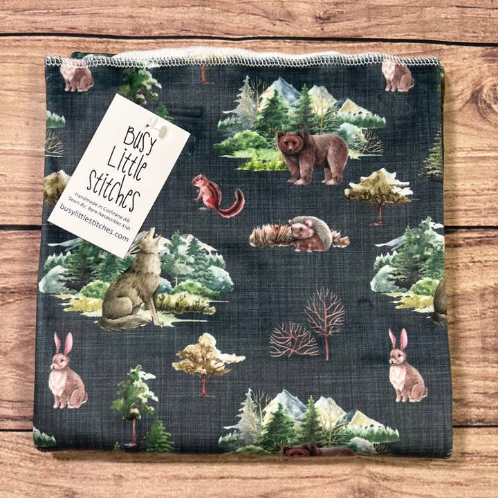 Wild Forest Toddler Blanket for wholesale by Busy Little Stitches