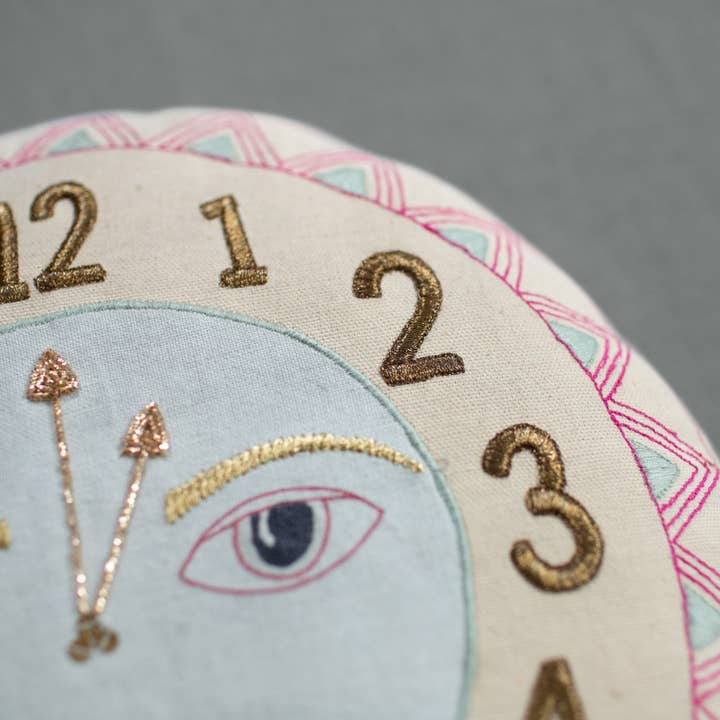 Skippy Cotton - Wholesale Throw/Decorative Pillow - Clock Face Pillow- Handmade, Cotton-filled Cushion1