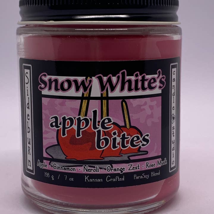Snow White's Snack Bites for wholesale by Sideburn Candle Studio