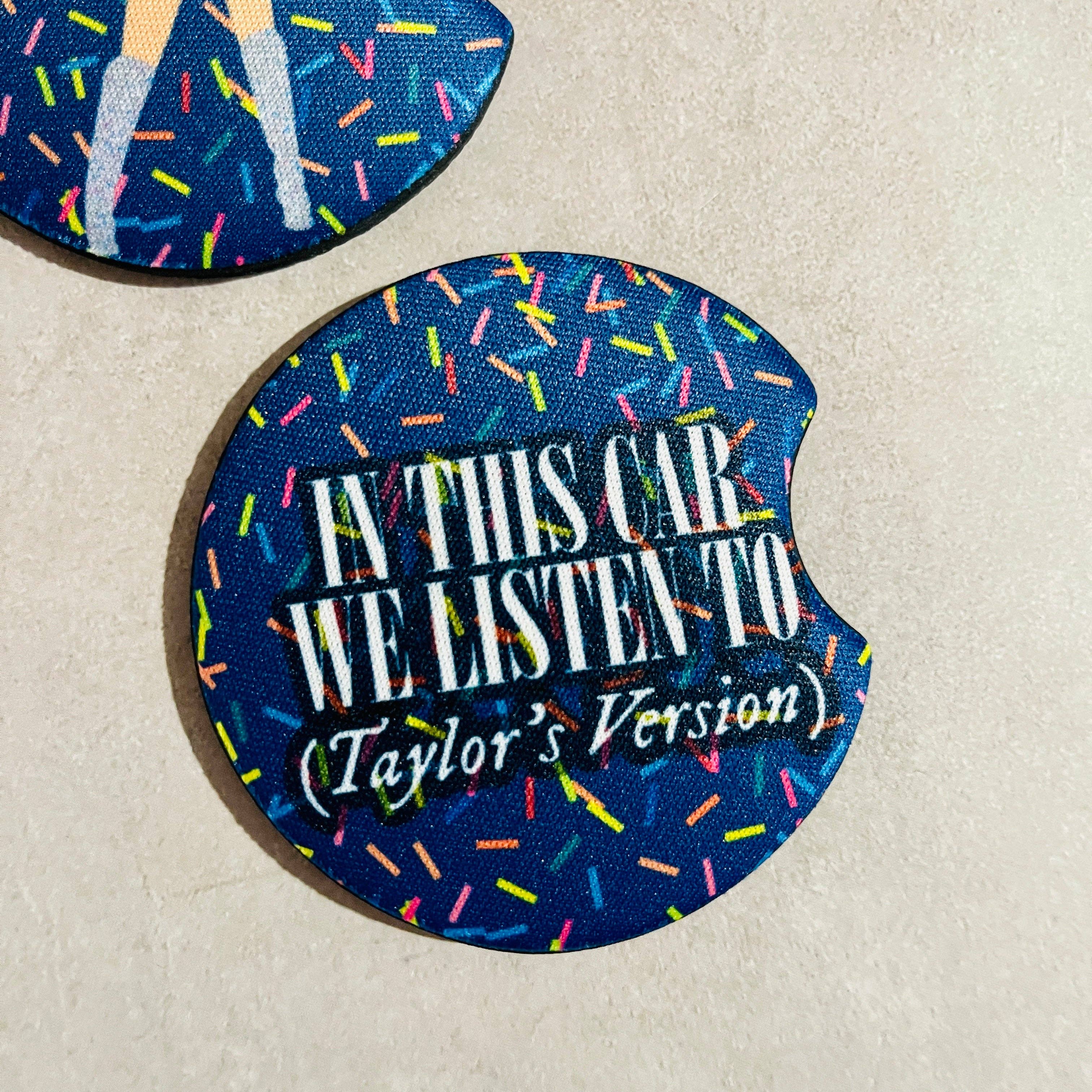 Sonny Rising - Wholesale Car Coaster - Unisex - 2 Car Coasters, In This Car We Listen To Taylor's Version2