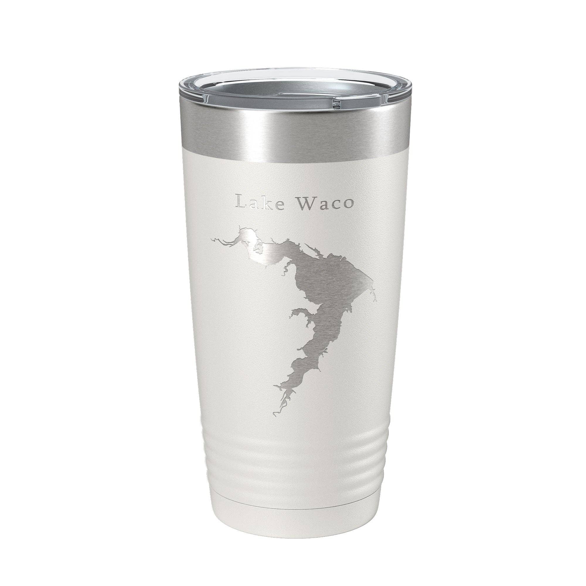CarveBright - Venta al por mayor Vaso termo - Taza de viaje con forma de mapa de Lake Waco, aislante, grabada con láser, taza de café Texas, 20 onzas1