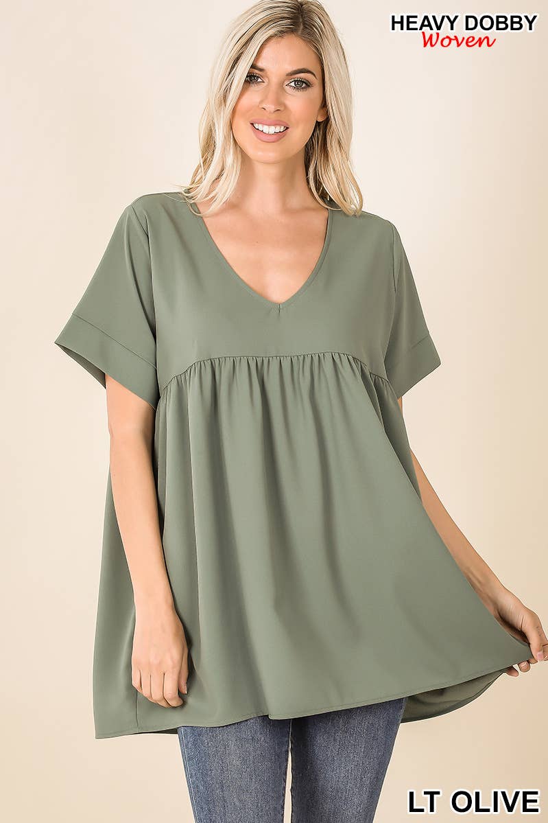 ASHMOCHA  `.42POPS EMPIRE WAIST SHIRRING TUNIC for wholesale on Faire4