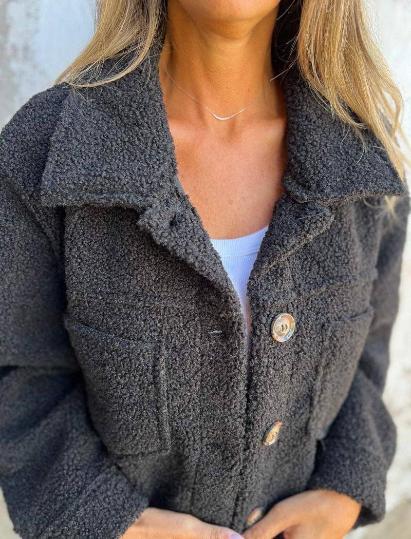 safistyle - Wholesale Jacket - Women's - Button-Up Sherpa Jacket with Pockets3