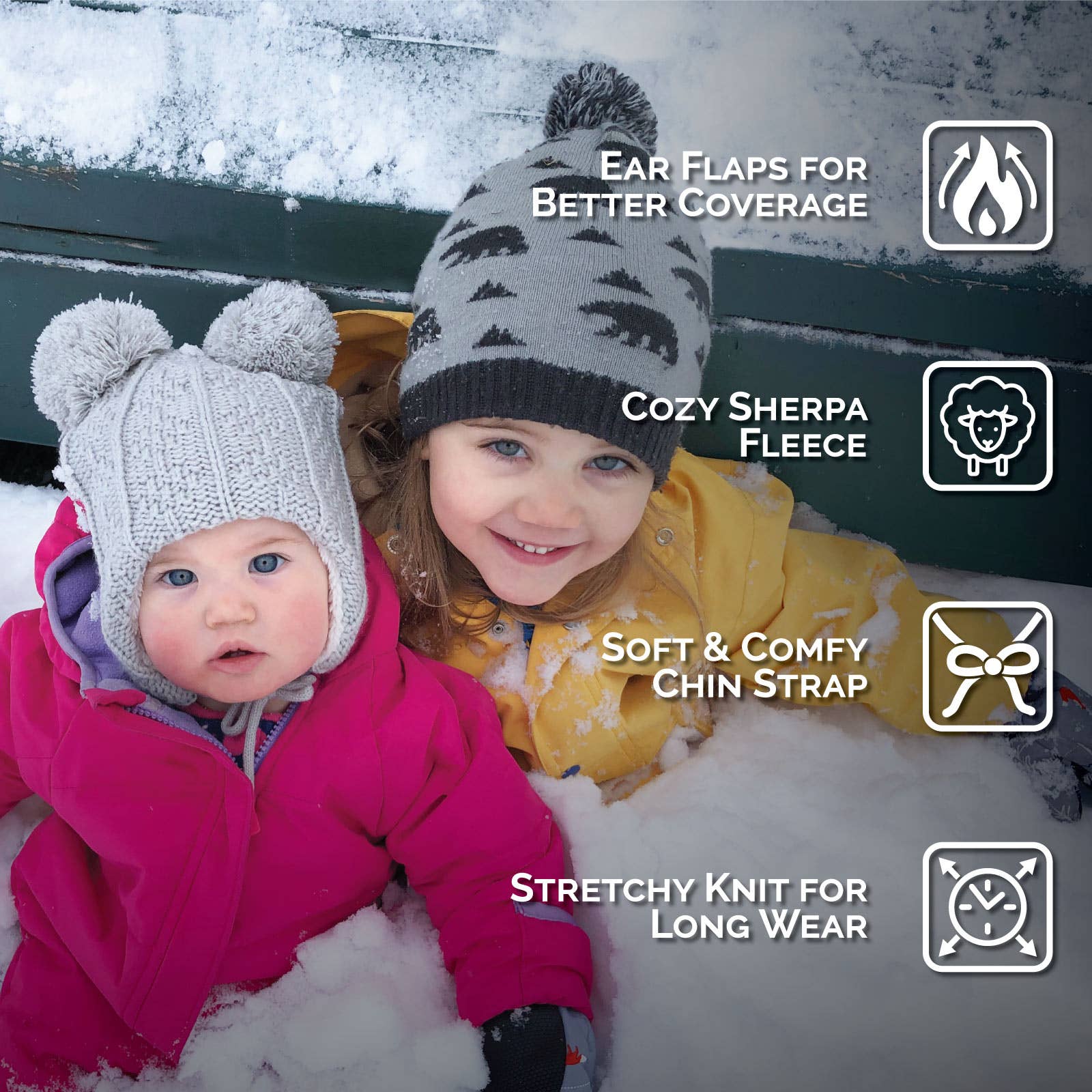 Jan & Jul - Vente Bonnet – enfant - Grey Bear | Bonnets en tricot4