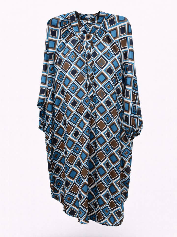 WF2261 Printed Dresss With Grandad Collar for wholesale by Malissa J Collection