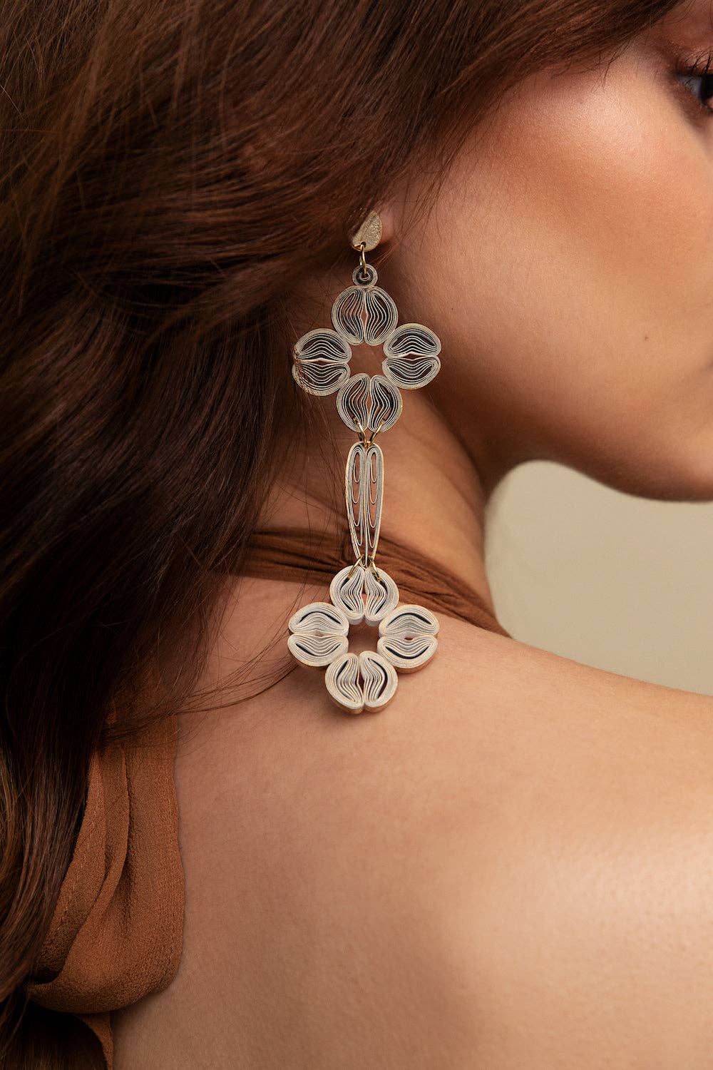 Paper Shaper by Julie - Wholesale Dangle Earrings - Flowerful Cascade Dangle Paper Earrings11