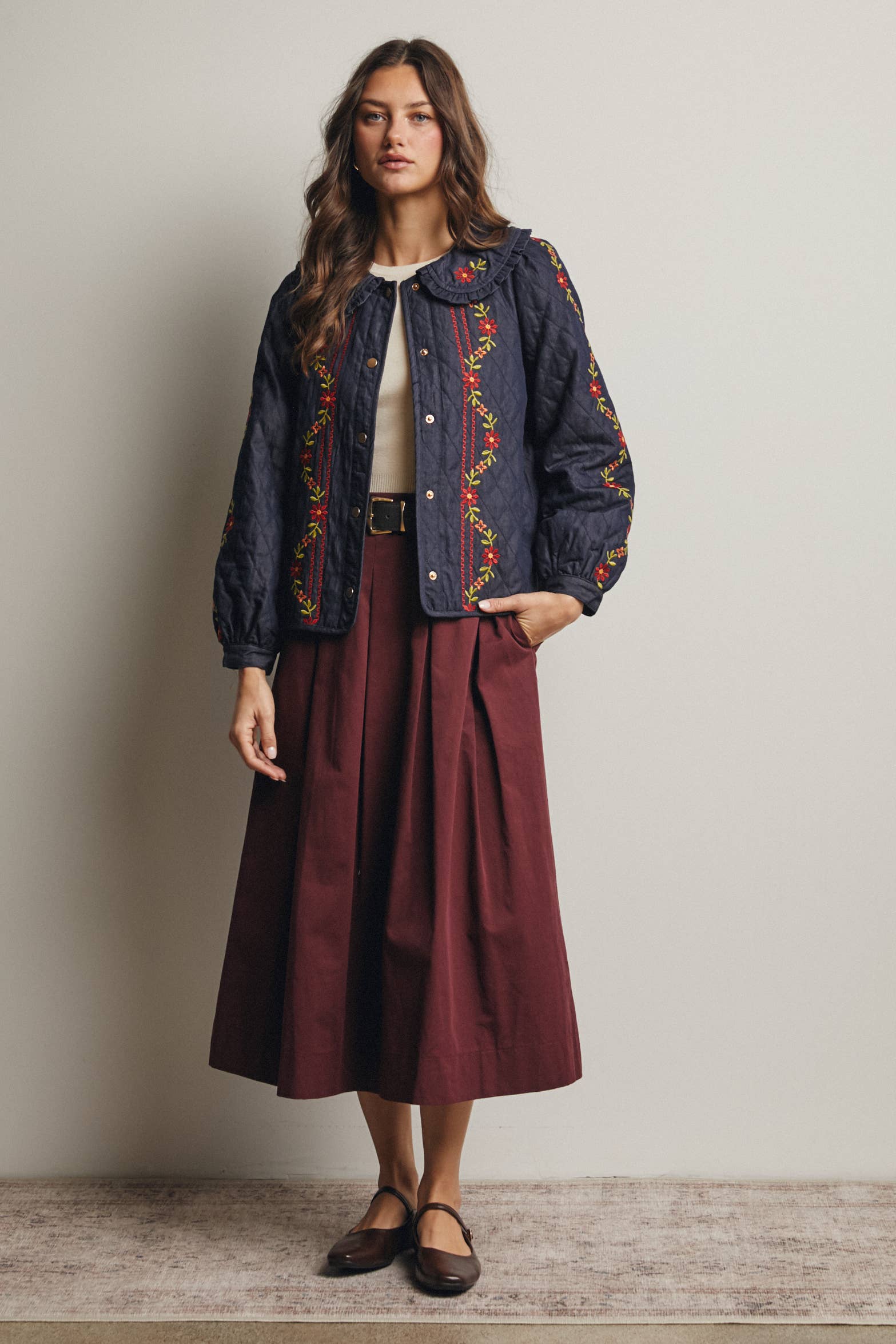 Forte – Großhandel Rock – Damen – Faltenrock in A-Linie, Midi, FSK000131