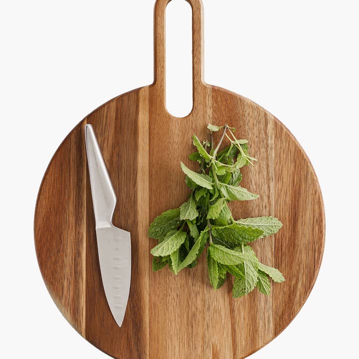 Round Acacia Wood Chopping Board - Large Natural  for wholesale by UBERSTAR