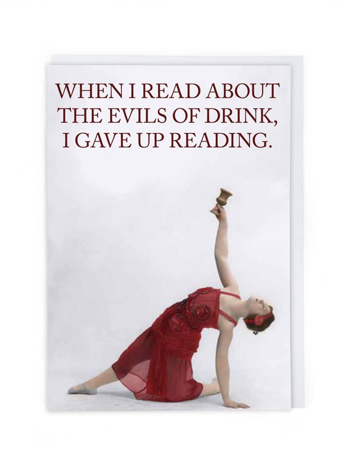 EVILS OF DRINK for wholesale by Cath Tate Cards