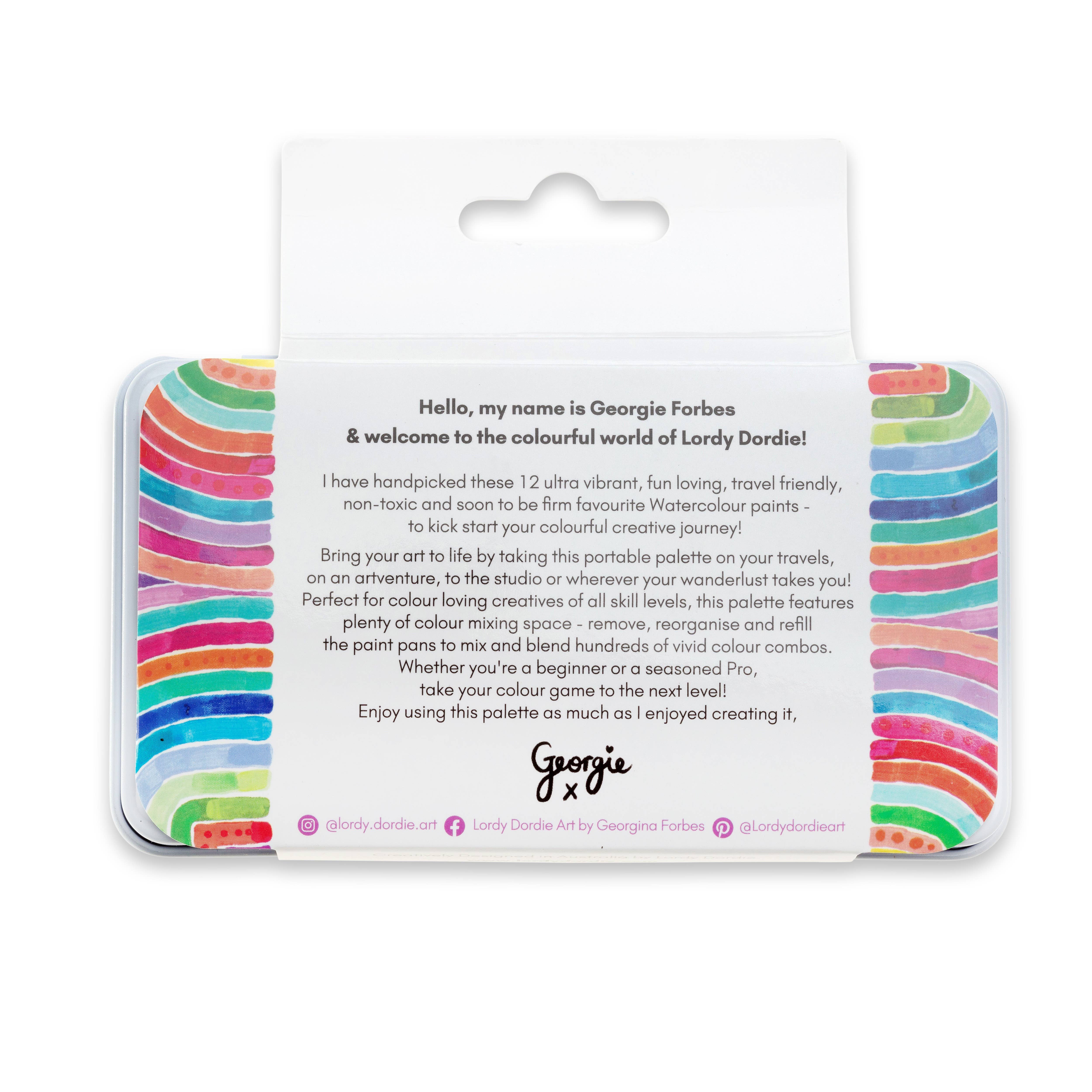 Lordy Dordie - Wholesale Watercolor Paint - Over the Rainbow Watercolour Travel Palette Set4