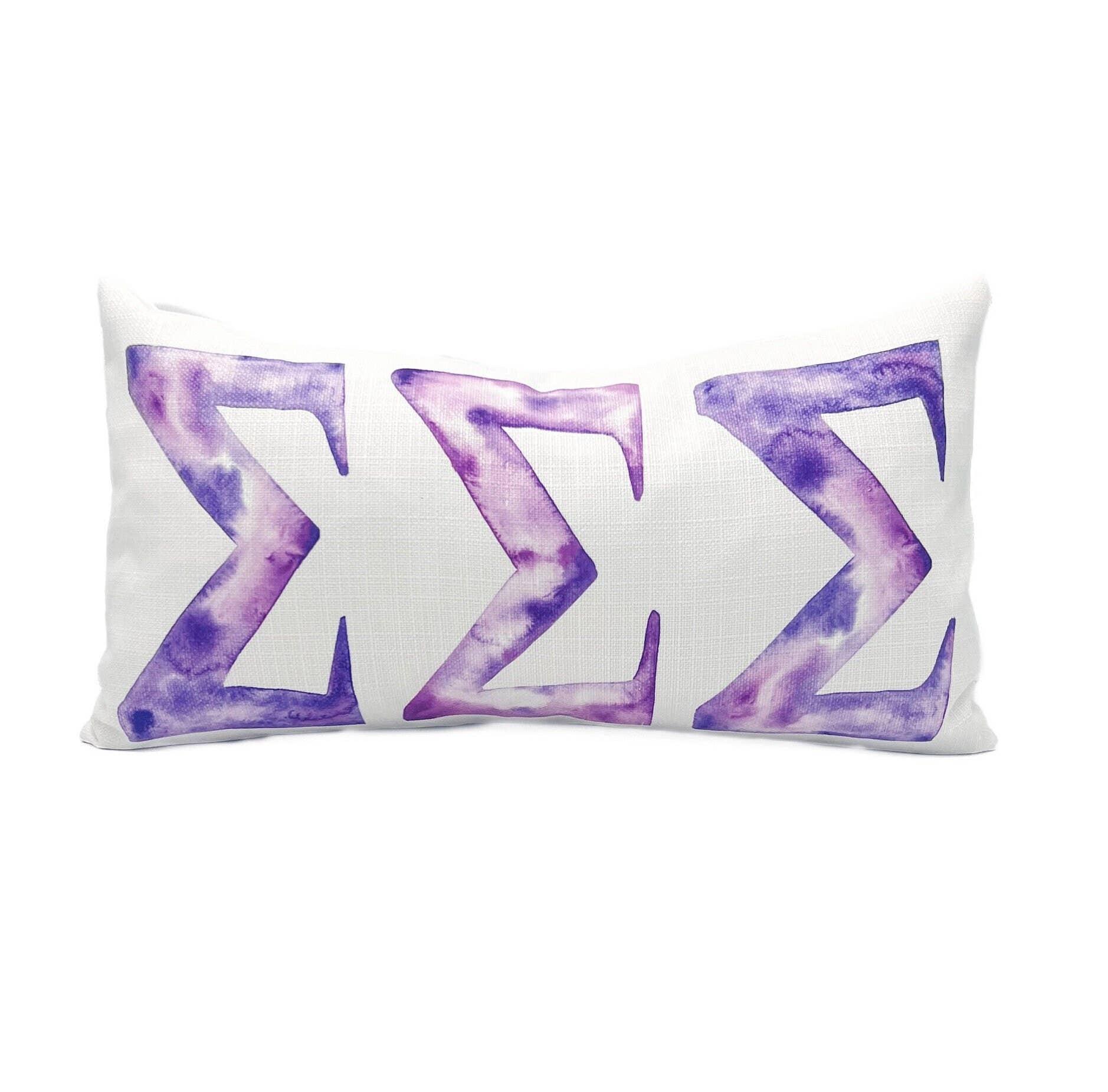 Rachel Brooks Design, LLC - Wholesale Throw/Decorative Pillow - Sigma Sigma Sigma Watercolor Greek Letters Sorority Pillow0