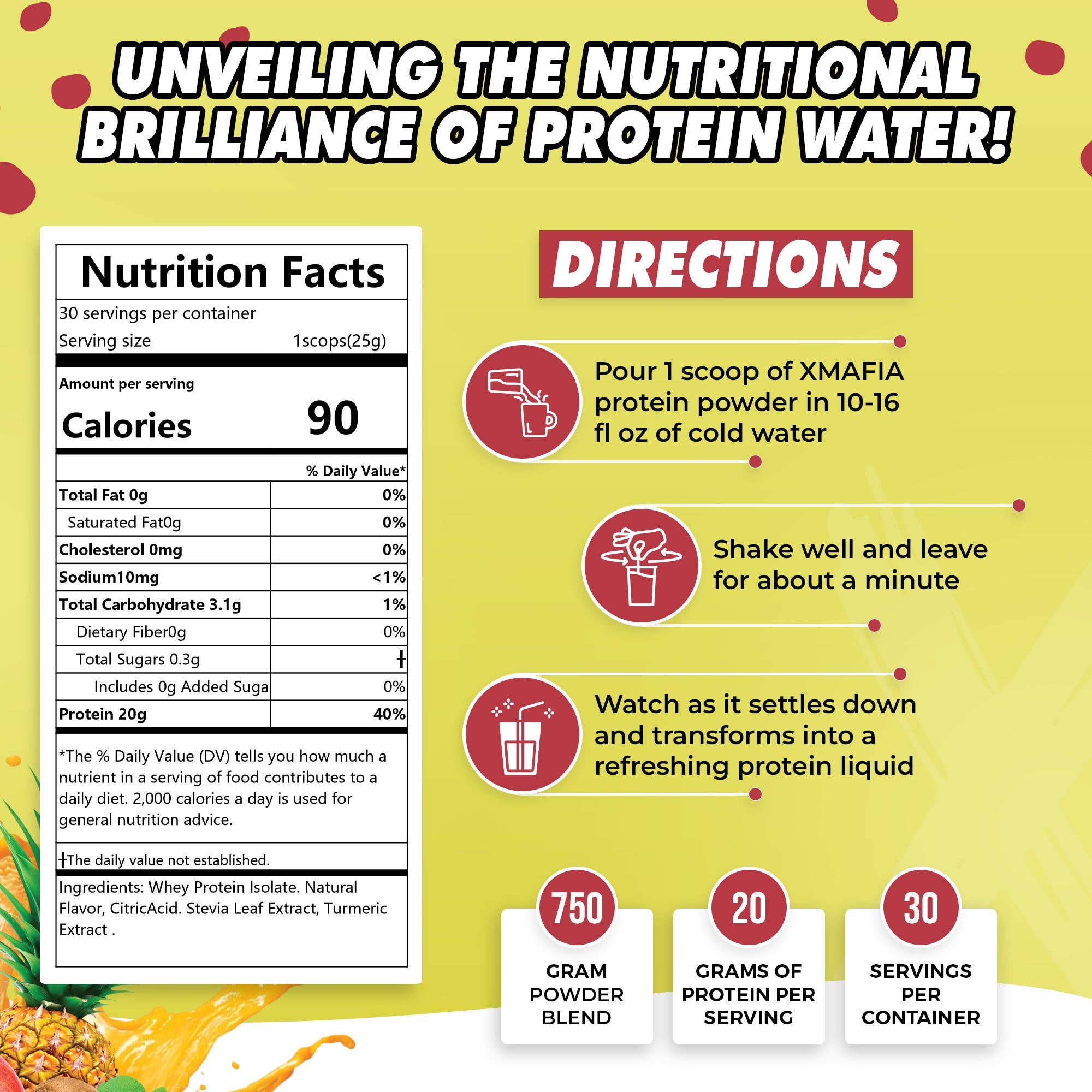 XMAFIA – wholesale Protein/superfood powder – XMafia – Protein Water, Clear Protein Powder - Tropical3