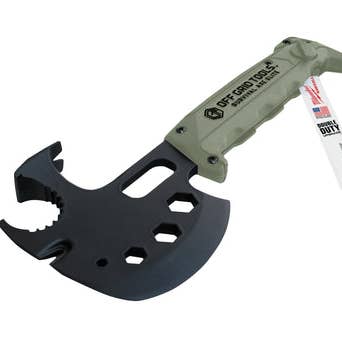 Off Grid Tools - Vendita all'ingrosso Strumento multifunzione - Ascia da sopravvivenza Elite - Verde