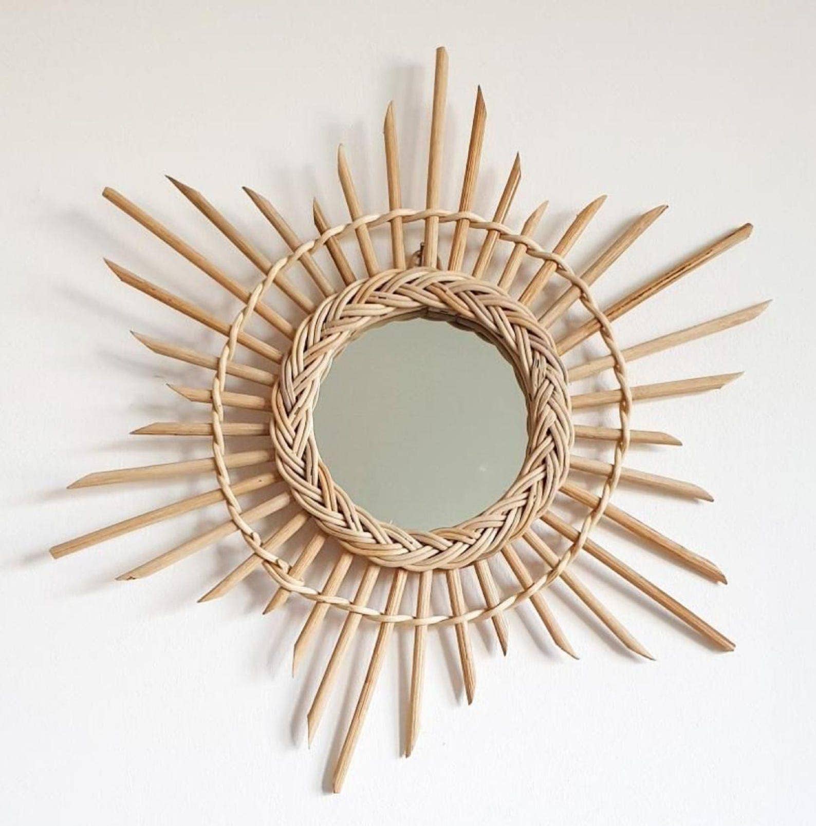 HandHappiness – wholesale Wall mirror – Set Of Rattan Mirrors, Boho Mirror,Rattan Wall Mirror.2
