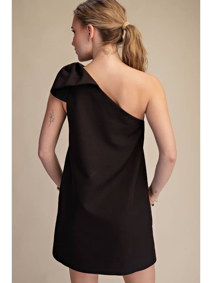 Glam - Wholesale Dress - Women's - Bow One Shoulder Mini Dress20