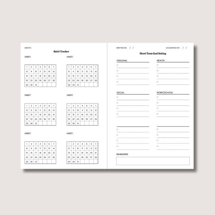A5 Productivity Tracker Insert for wholesale by By Bri Boutique
