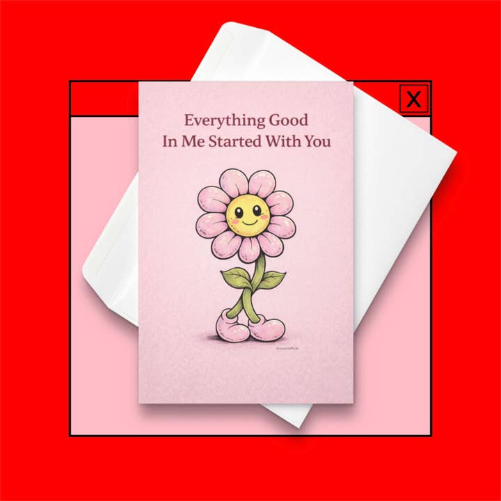 Mors dag-kort: Allt gott började med dig, Vårblomma mamma, Sentimental blomster för wholesale av Hot Mess Paper Co.